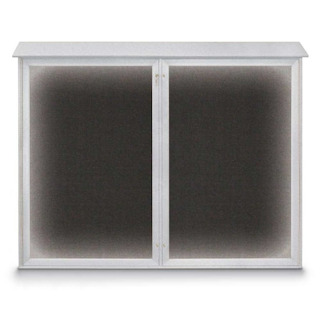 United Visual Products Double Door Enclosed Indoor Letterboard UV1127-BRONZE-GREY